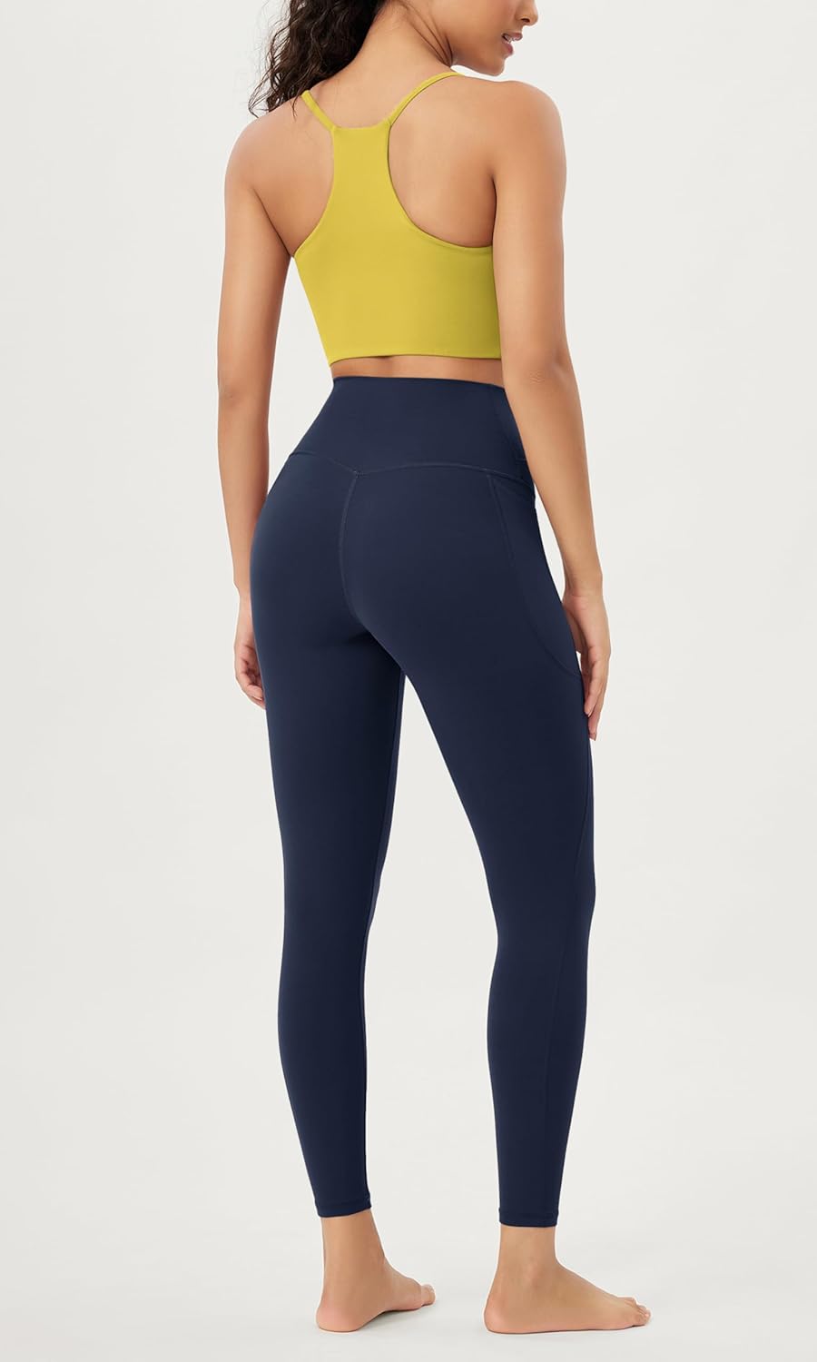 ODODOS Cloud Feeling Crossover 78 Leggings with Pockets for Women 25quot  28quot V High Wasit Lounge Yoga PantsNavy