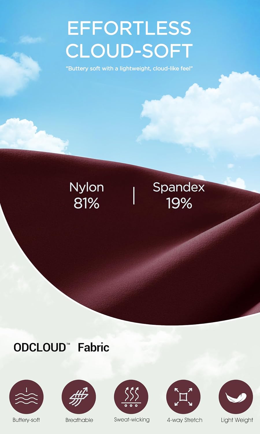 ODODOS Cloud Feeling Crossover High Waist Flared Pants for Women Bootcut Yoga Pants with Back Pocket3032quot InseamBurgundy