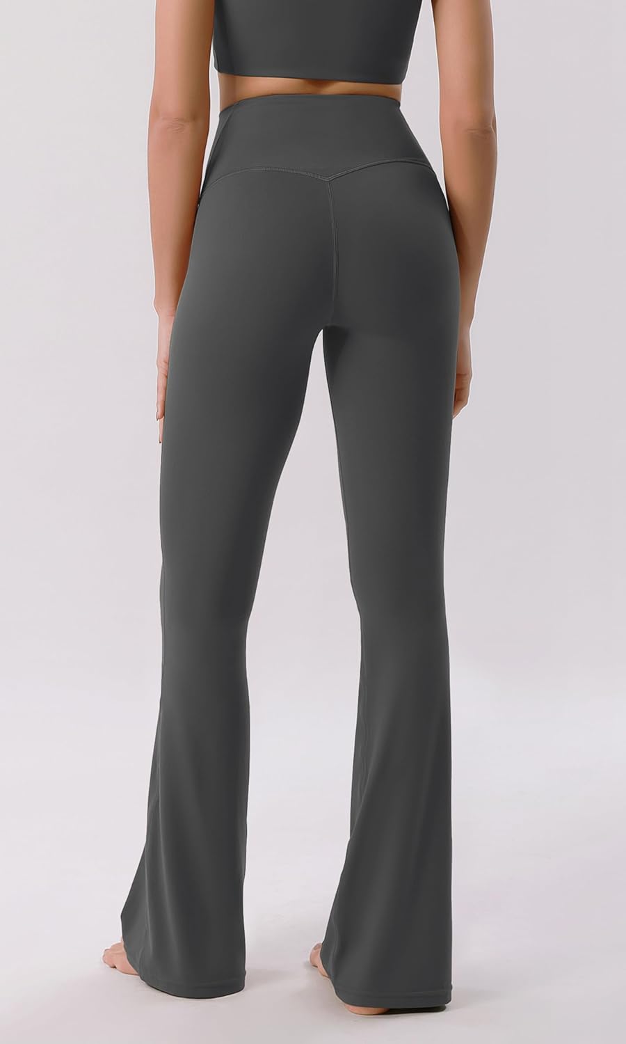 ODODOS Cloud Feeling Crossover High Waist Flared Pants for Women Bootcut Yoga Pants with Back Pocket3032quot InseamCharcoal