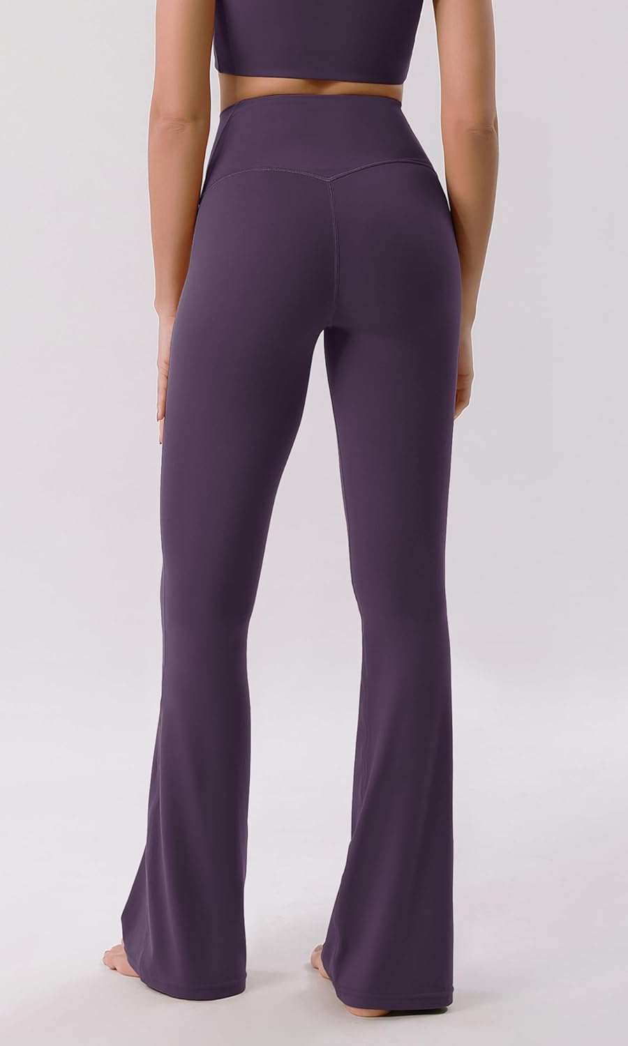 ODODOS Cloud Feeling Crossover High Waist Flared Pants for Women Bootcut Yoga Pants with Back Pocket3032quot InseamDark Purple