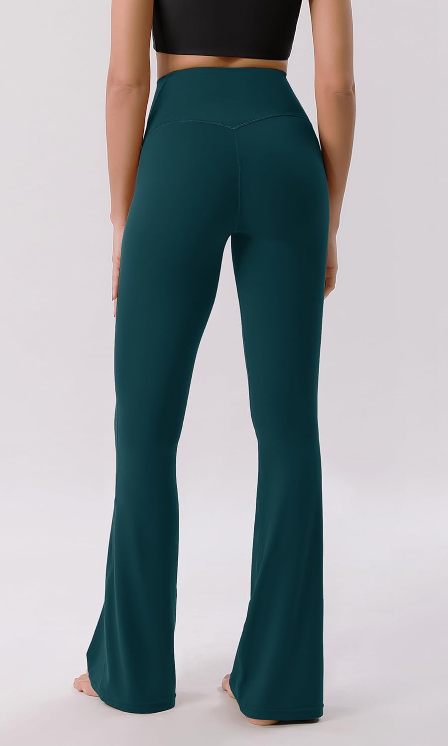 ODODOS Cloud Feeling Crossover High Waist Flared Pants for Women Bootcut Yoga Pants with Back Pocket3032quot InseamForest Teal