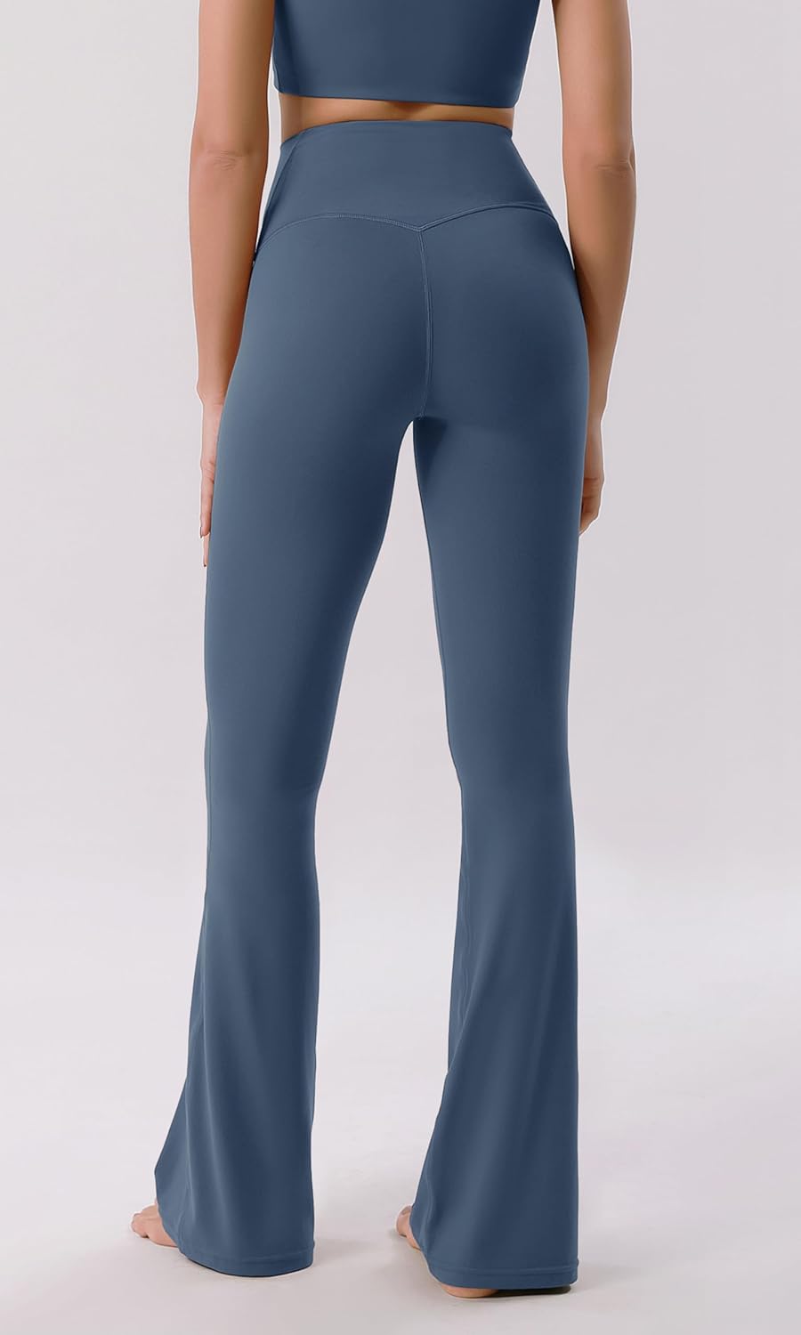 ODODOS Cloud Feeling Crossover High Waist Flared Pants for Women Bootcut Yoga Pants with Back Pocket3032quot InseamInk Blue