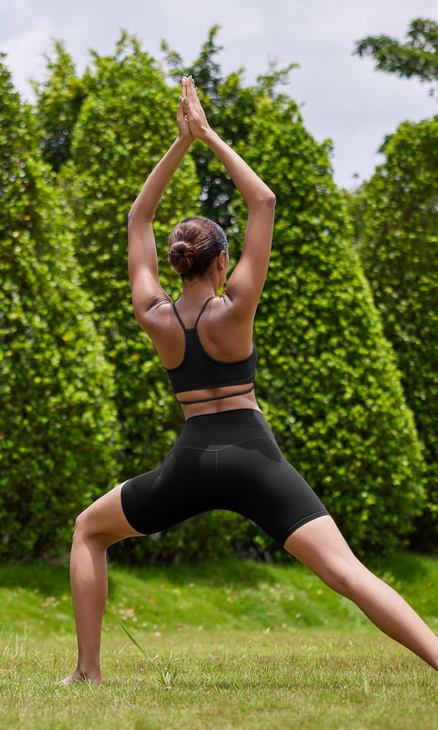 ODODOS Cloud Feeling Halter Sports Bra for Women Padding Cut Out Racerback Yoga Tank TopBlack