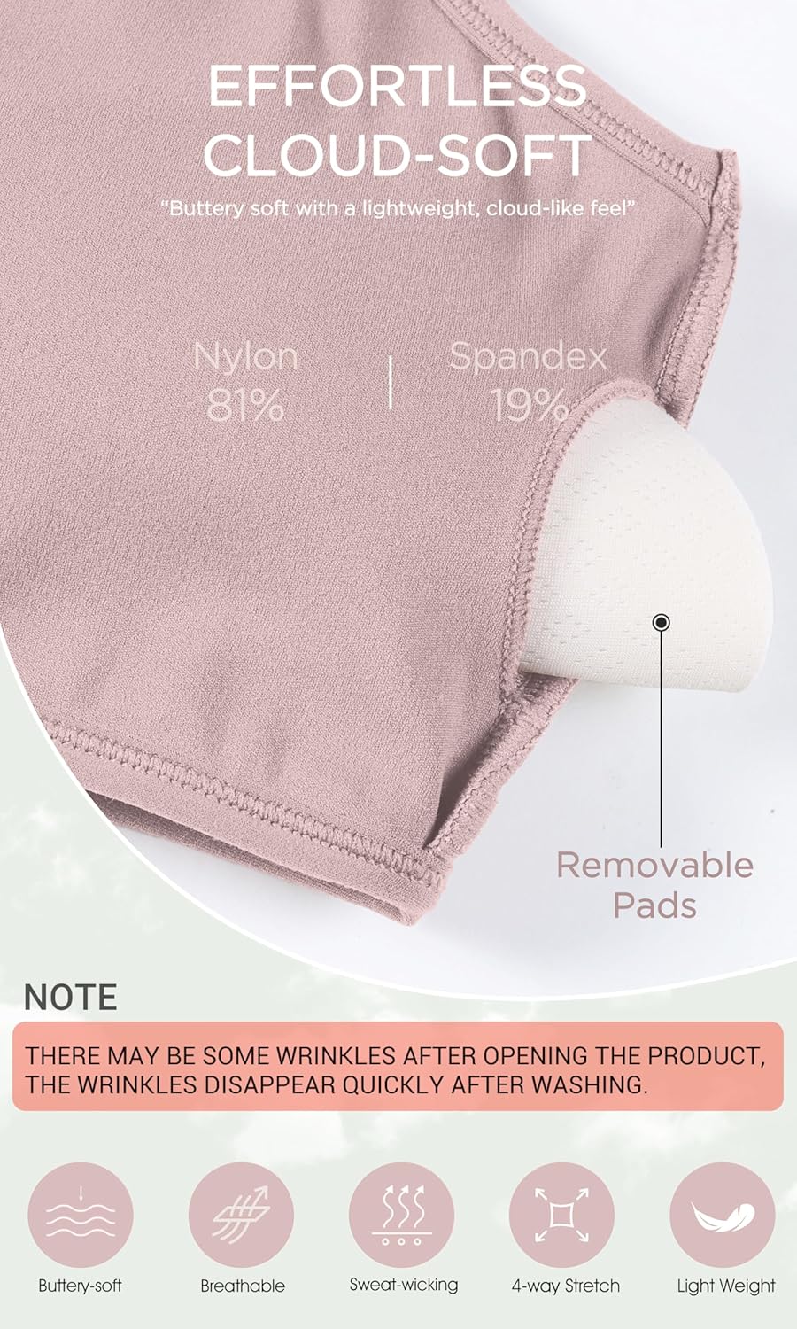 ODODOS Cloud Feeling Halter Sports Bra for Women Padding Cut Out Racerback Yoga Tank TopDusty Pink