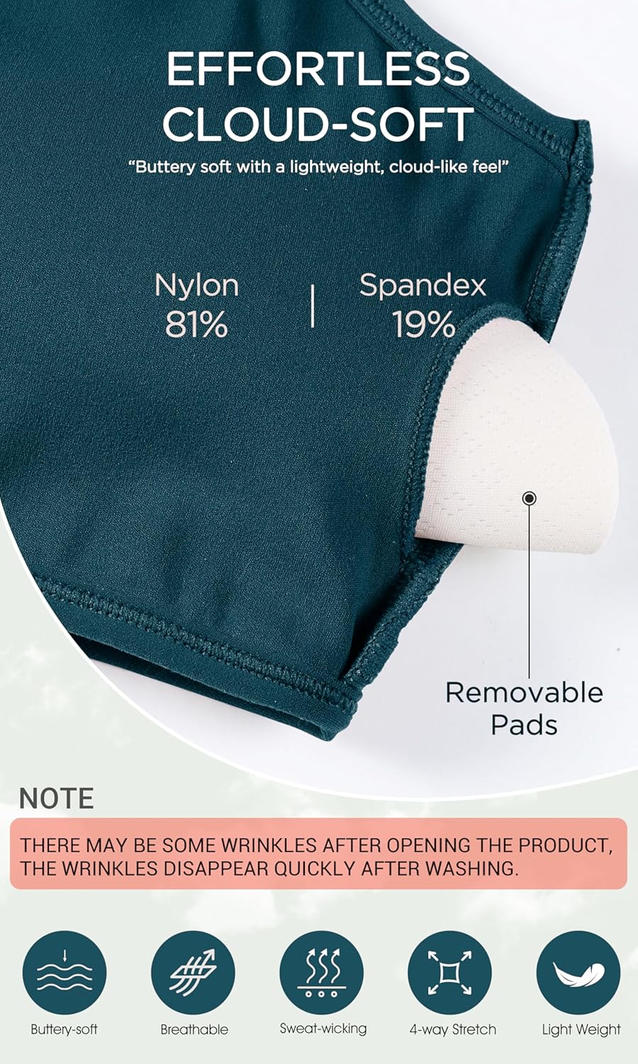 ODODOS Cloud Feeling Halter Sports Bra for Women Padding Cut Out Racerback Yoga Tank TopForest Teal