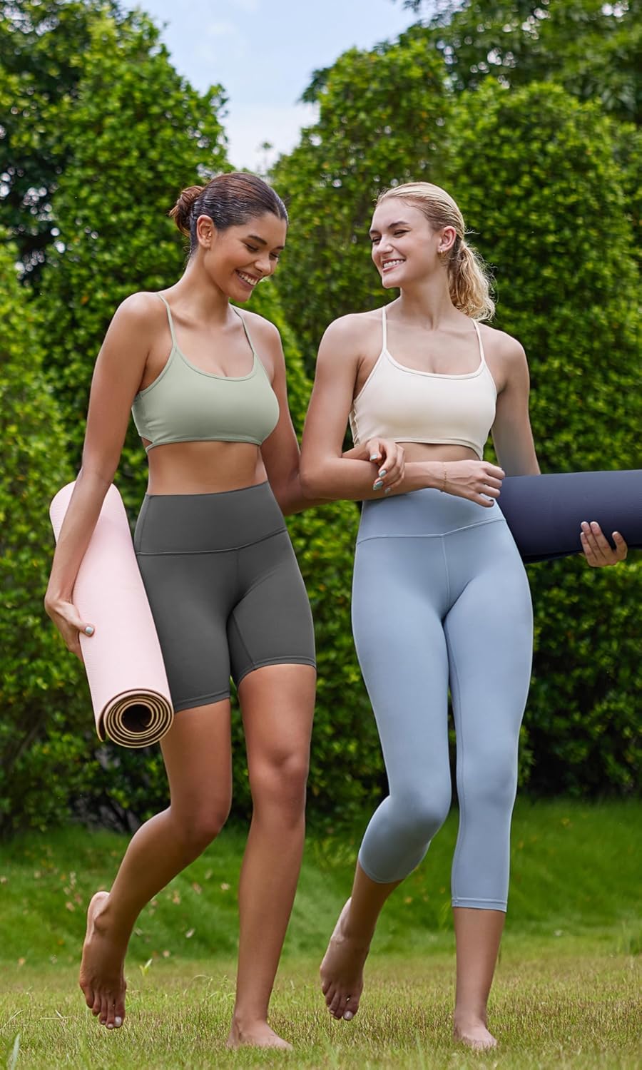 ODODOS Cloud Feeling Halter Sports Bra for Women Padding Cut Out Racerback Yoga Tank TopLime Stone