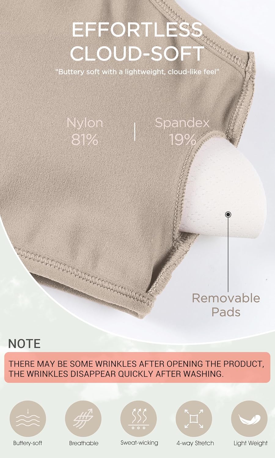 ODODOS Cloud Feeling Halter Sports Bra for Women Padding Cut Out Racerback Yoga Tank TopShaker Beige
