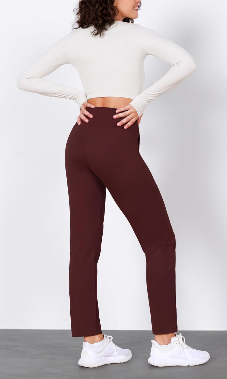 ODODOS Cloud Feeling Jogger Pants with Pockets for Women High Waist Sweatpants Casual Lounge Ankle PantsBurgundy