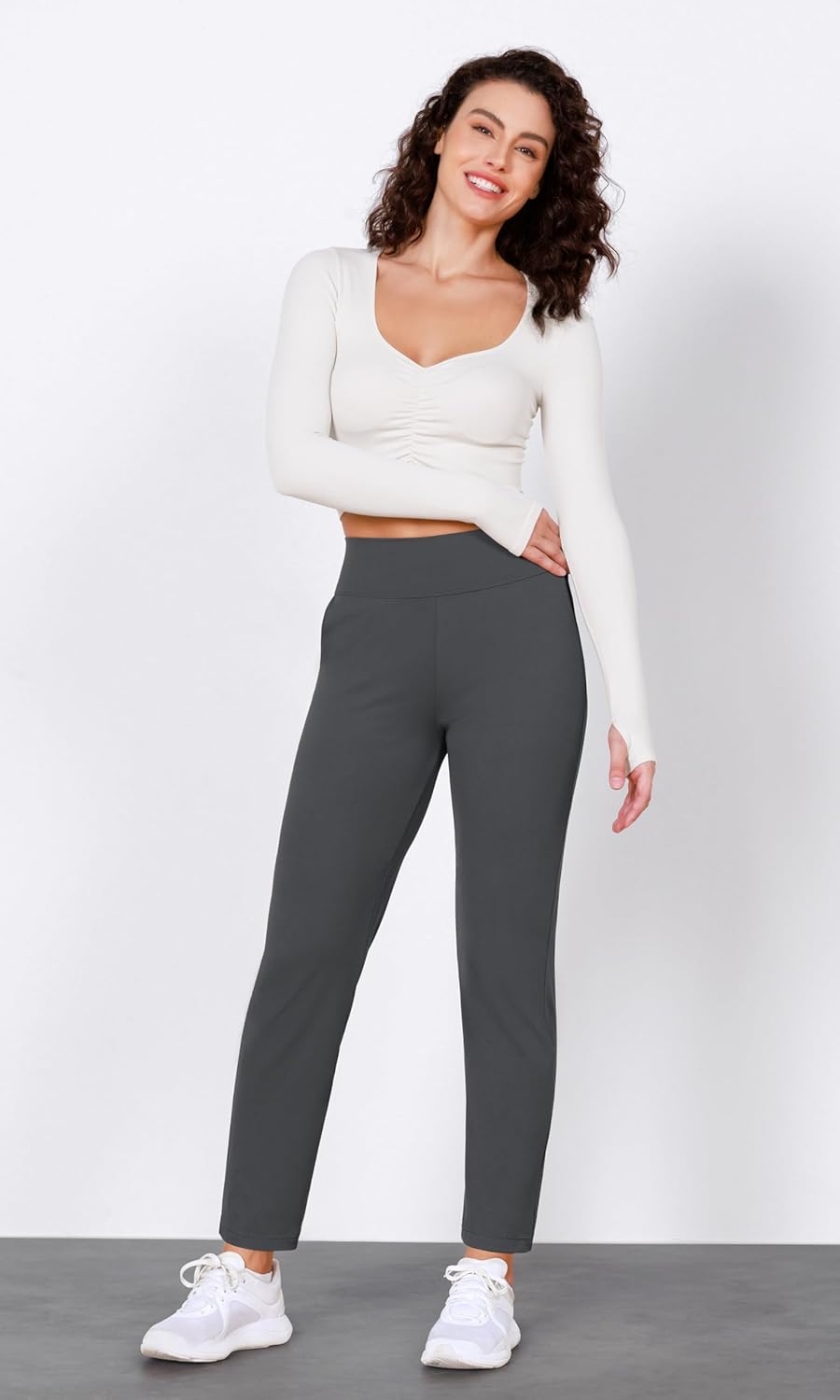 ODODOS Cloud Feeling Jogger Pants with Pockets for Women High Waist Sweatpants Casual Lounge Ankle PantsCharcoal