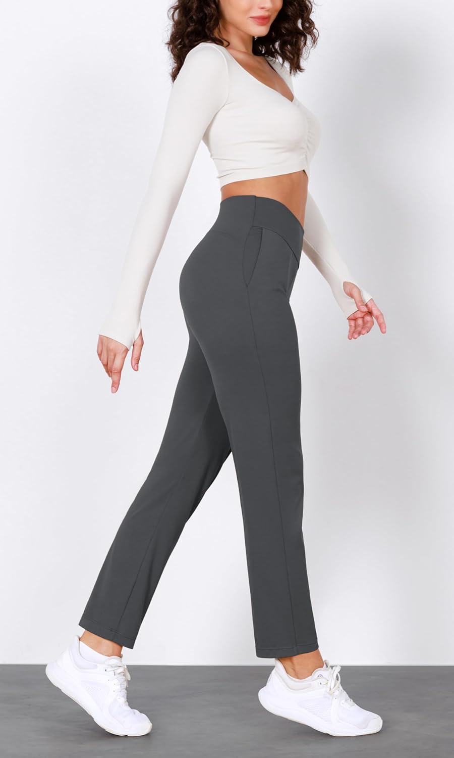 ODODOS Cloud Feeling Jogger Pants with Pockets for Women High Waist Sweatpants Casual Lounge Ankle PantsCharcoal