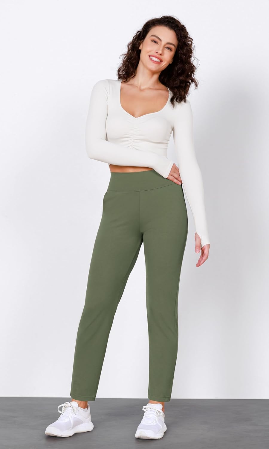 ODODOS Cloud Feeling Jogger Pants with Pockets for Women High Waist Sweatpants Casual Lounge Ankle PantsDark Olive