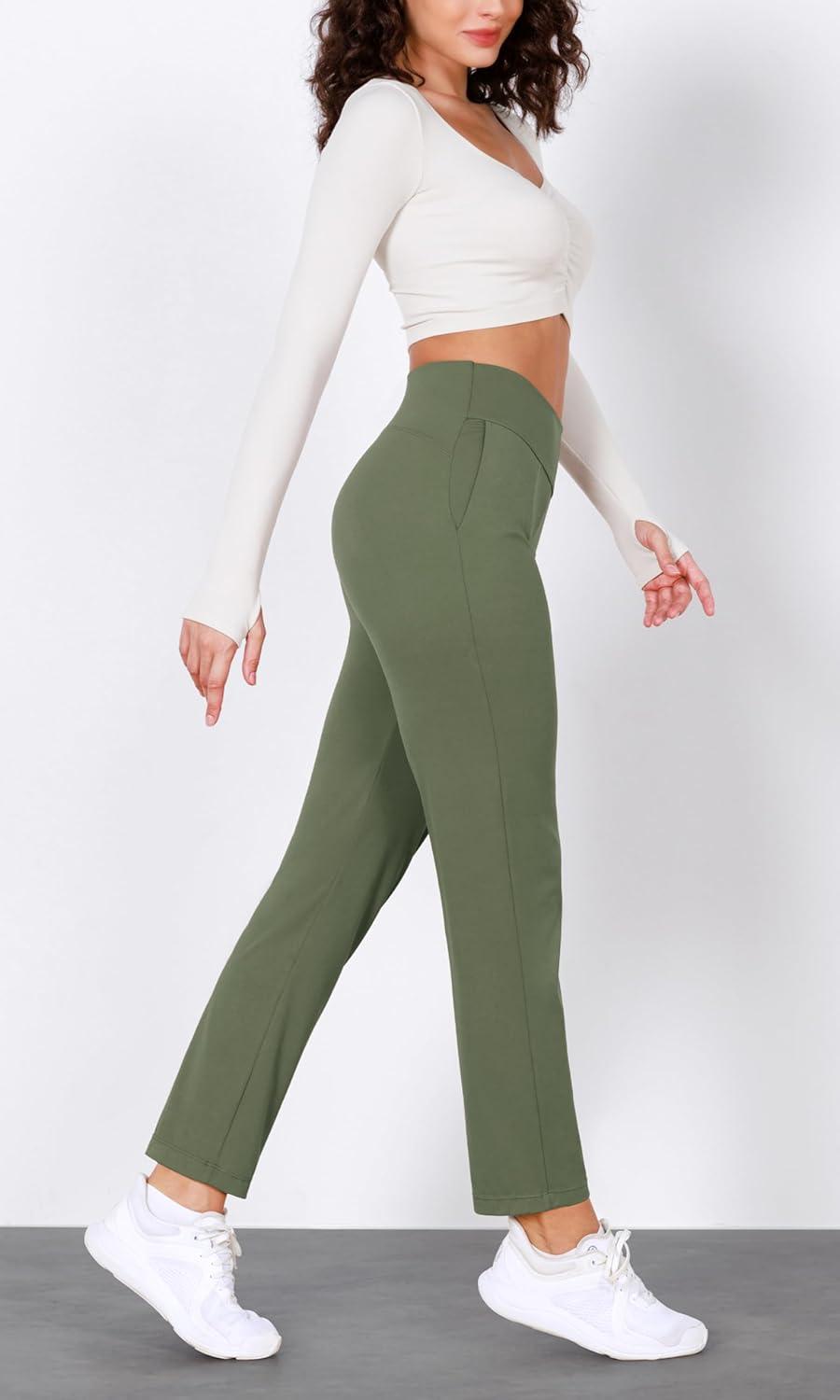 ODODOS Cloud Feeling Jogger Pants with Pockets for Women High Waist Sweatpants Casual Lounge Ankle PantsDark Olive