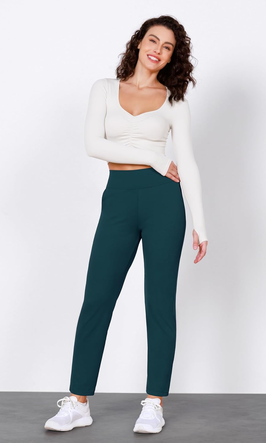 ODODOS Cloud Feeling Jogger Pants with Pockets for Women High Waist Sweatpants Casual Lounge Ankle PantsForest Teal
