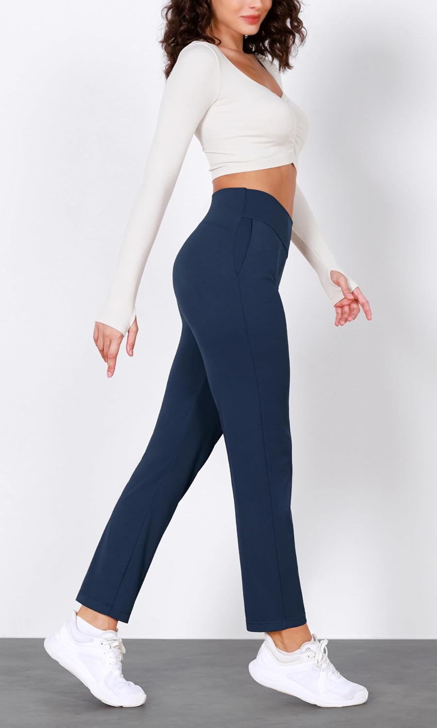 ODODOS Cloud Feeling Jogger Pants with Pockets for Women High Waist Sweatpants Casual Lounge Ankle PantsNavy