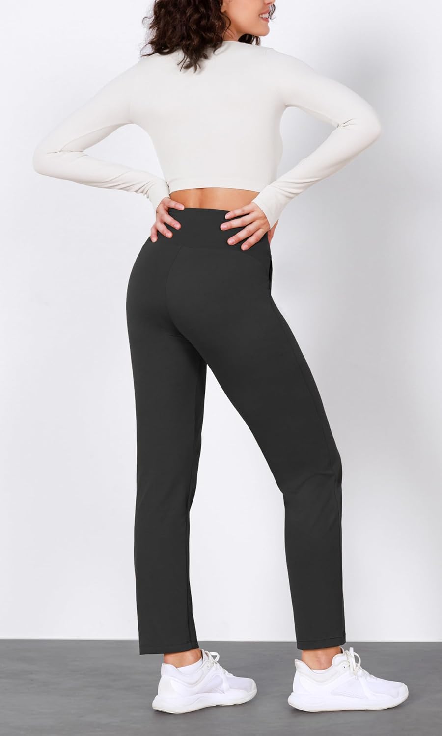 ODODOS Cloud Feeling Jogger Pants with Pockets for Women High Waist Sweatpants Casual Lounge Ankle PantsOnyx Black Grey