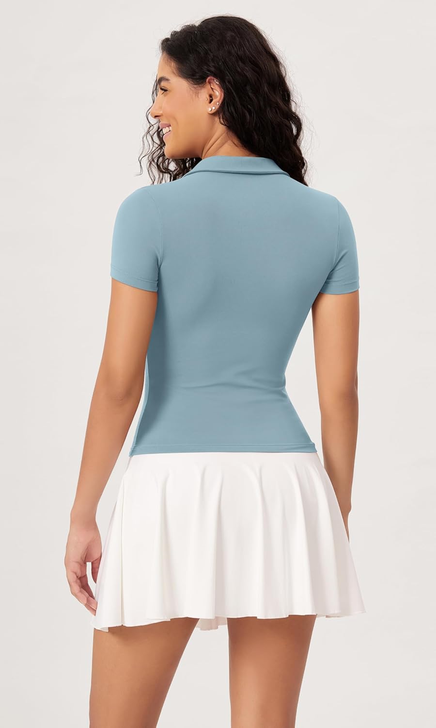 ODODOS Cloud Feeling Short Sleeve Polo Shirts for Women Lightweight Buttery Soft Summer Tennis Golf TopsChambray