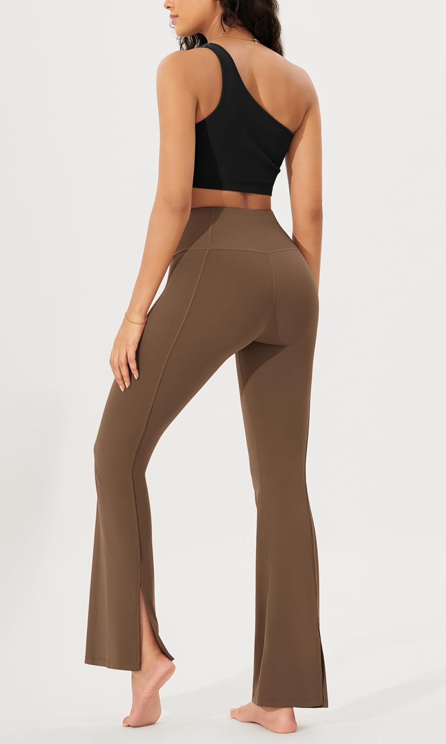 ODODOS Cloud Feeling SplitHem Flared Pants for Women 29quot 31quot High Waisted Lounge Bootcut Yoga PantsBrunette