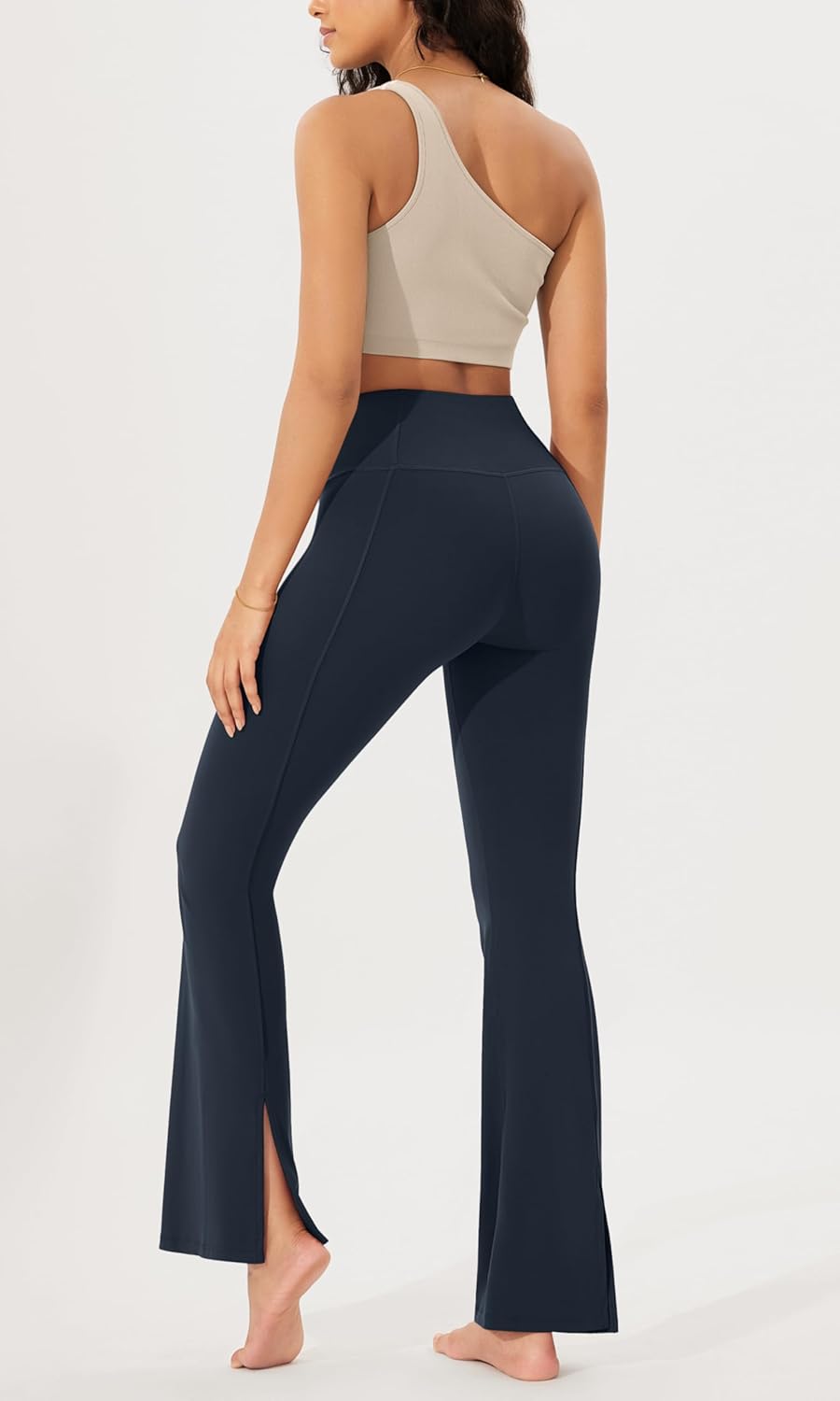 ODODOS Cloud Feeling SplitHem Flared Pants for Women 29quot 31quot High Waisted Lounge Bootcut Yoga PantsDeep Navy