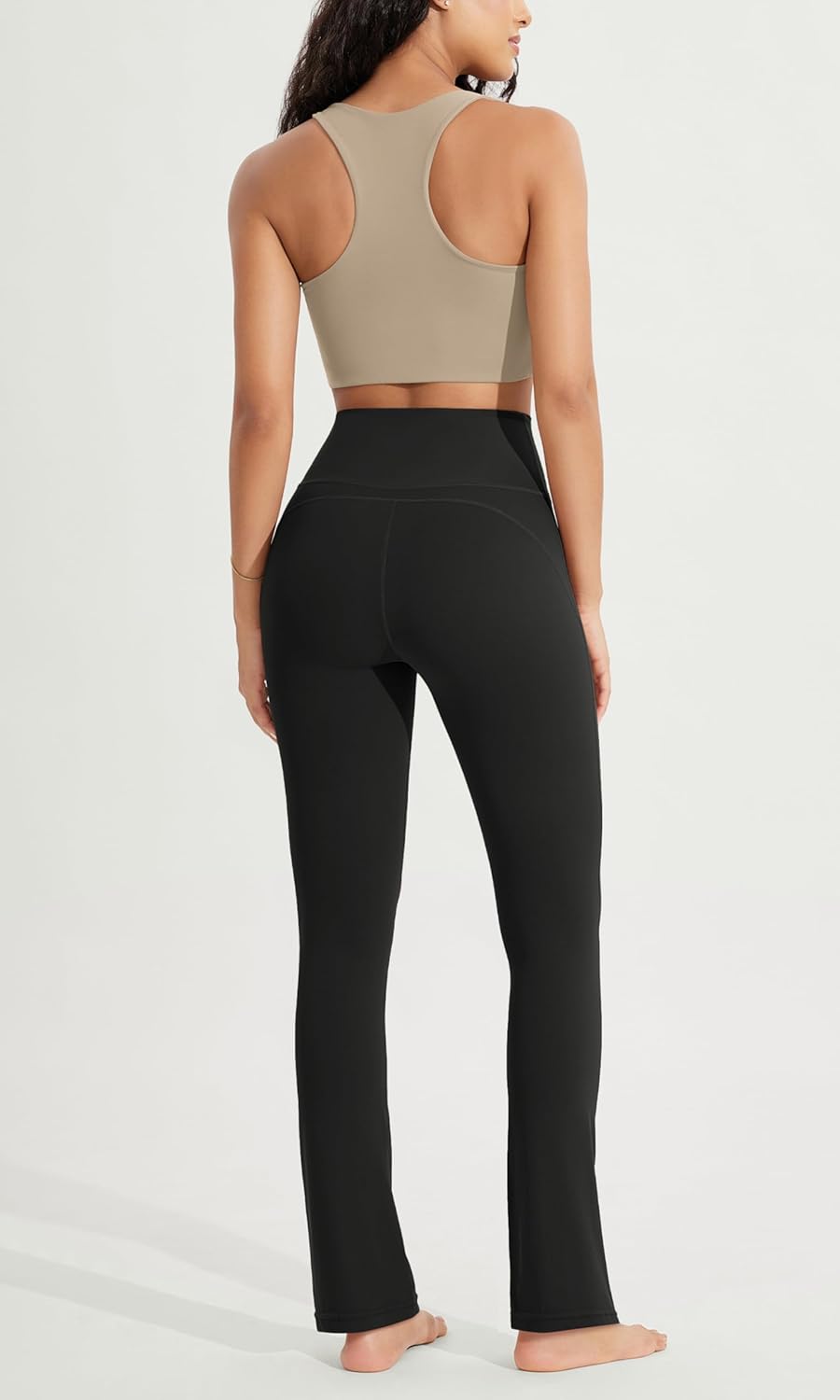 ODODOS Cloud Feeling Straight Leg Pants with Back Pocket for Women High Waist Casual Lounge Yoga Pants 28quot  30quot InseamBlack