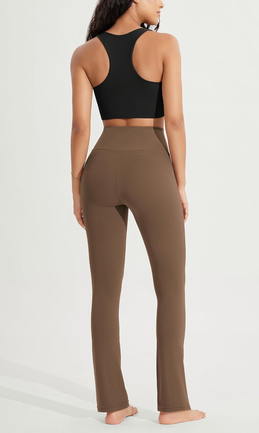 ODODOS Cloud Feeling Straight Leg Pants with Back Pocket for Women High Waist Casual Lounge Yoga Pants 28quot  30quot InseamBrunette