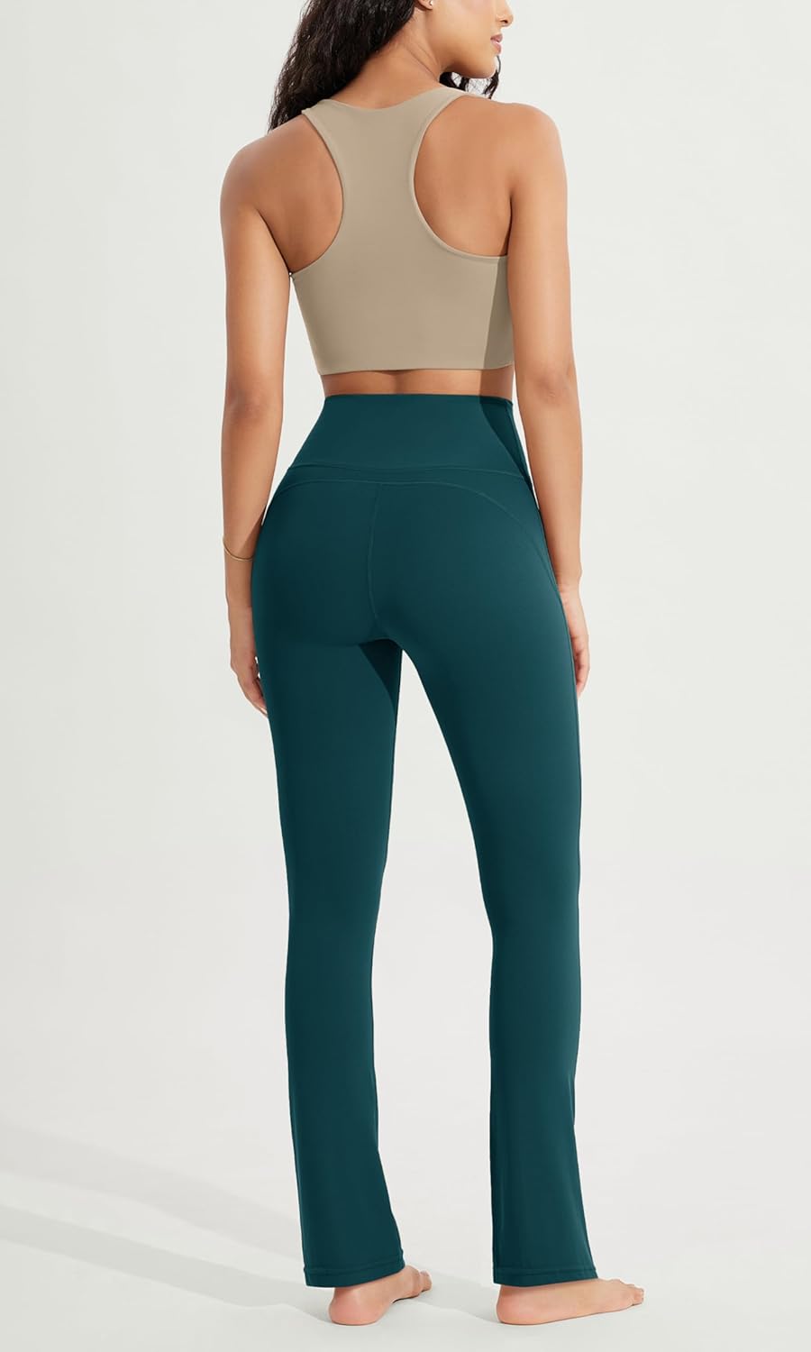 ODODOS Cloud Feeling Straight Leg Pants with Back Pocket for Women High Waist Casual Lounge Yoga Pants 28quot  30quot InseamForest Teal