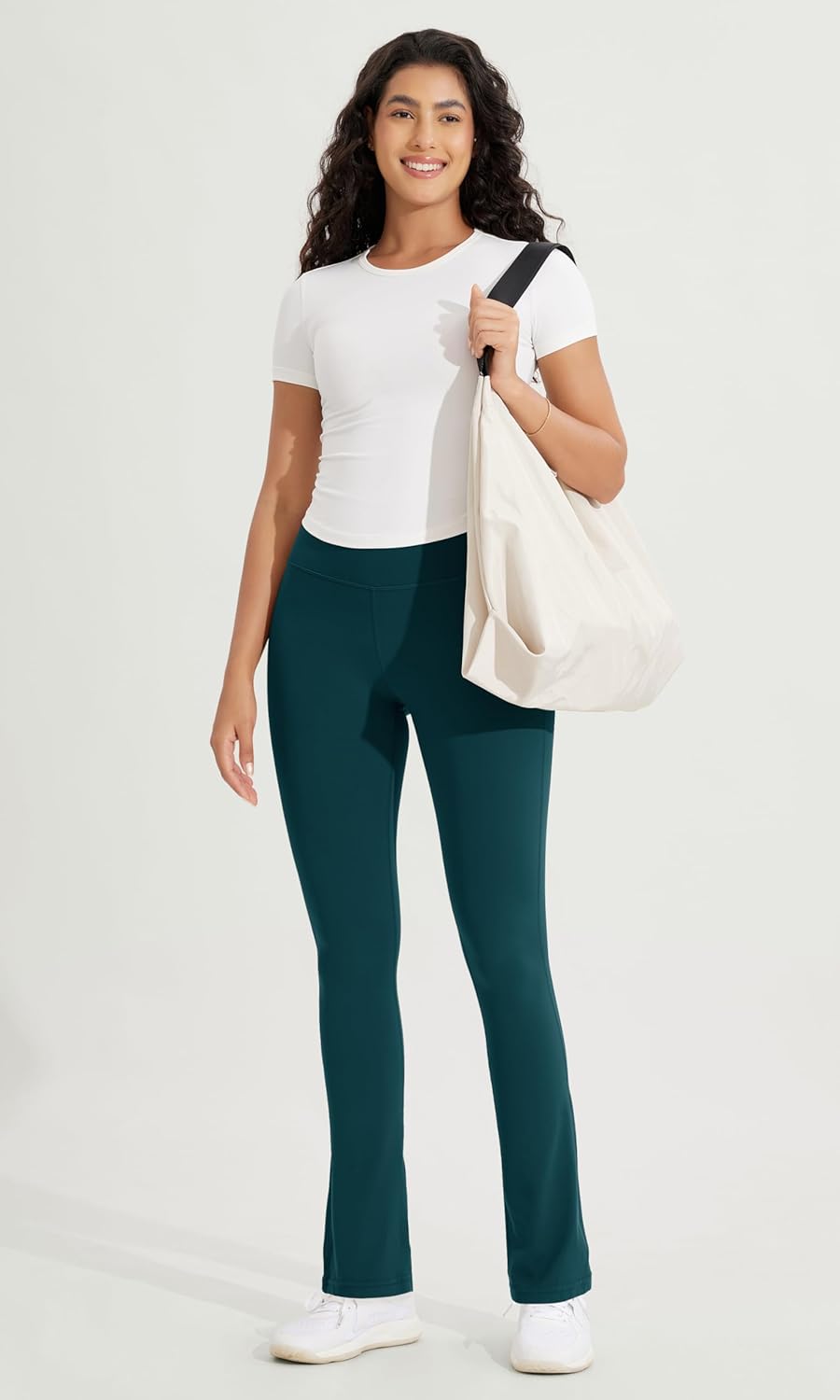 ODODOS Cloud Feeling Straight Leg Pants with Back Pocket for Women High Waist Casual Lounge Yoga Pants 28quot  30quot InseamForest Teal