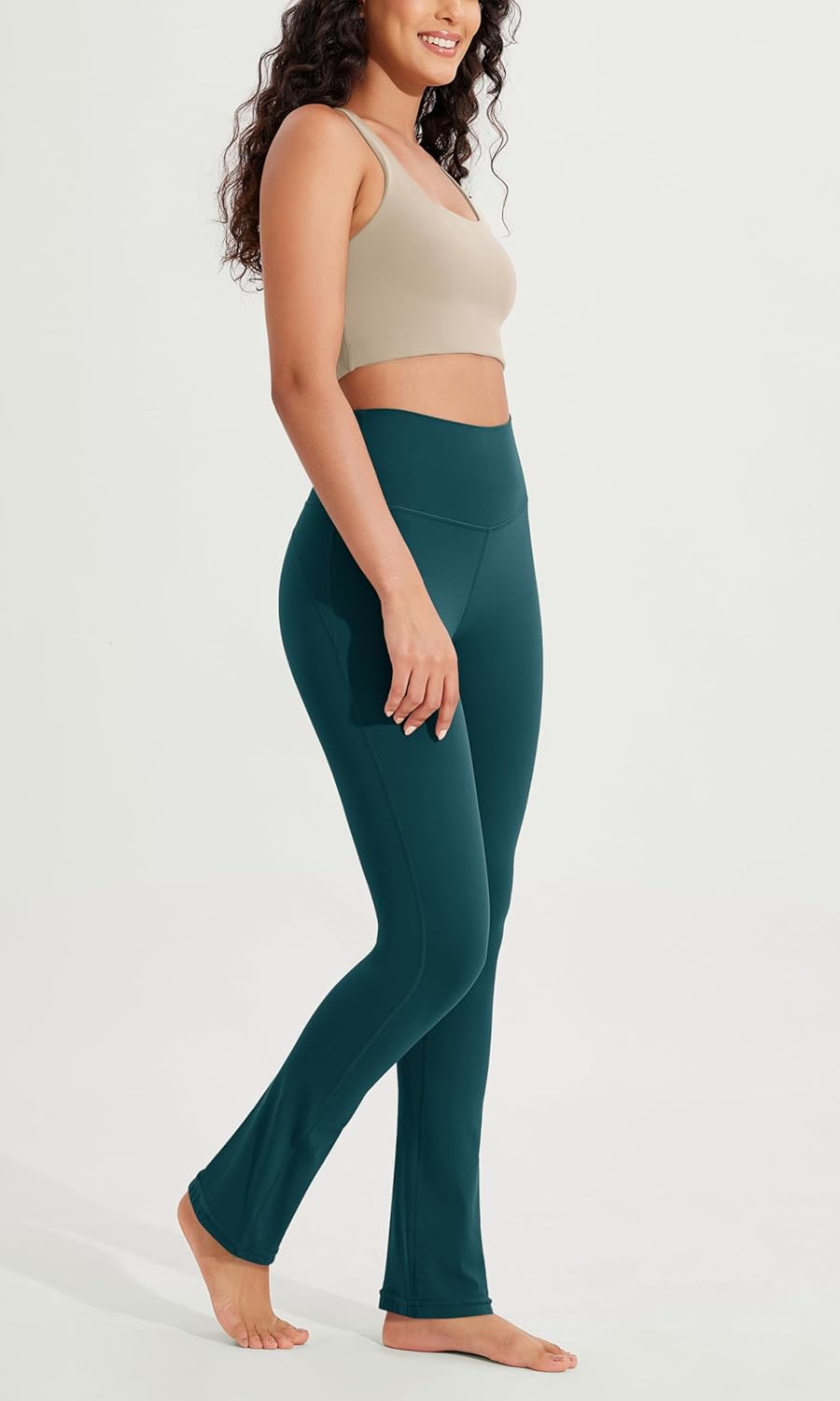 ODODOS Cloud Feeling Straight Leg Pants with Back Pocket for Women High Waist Casual Lounge Yoga Pants 28quot  30quot InseamForest Teal