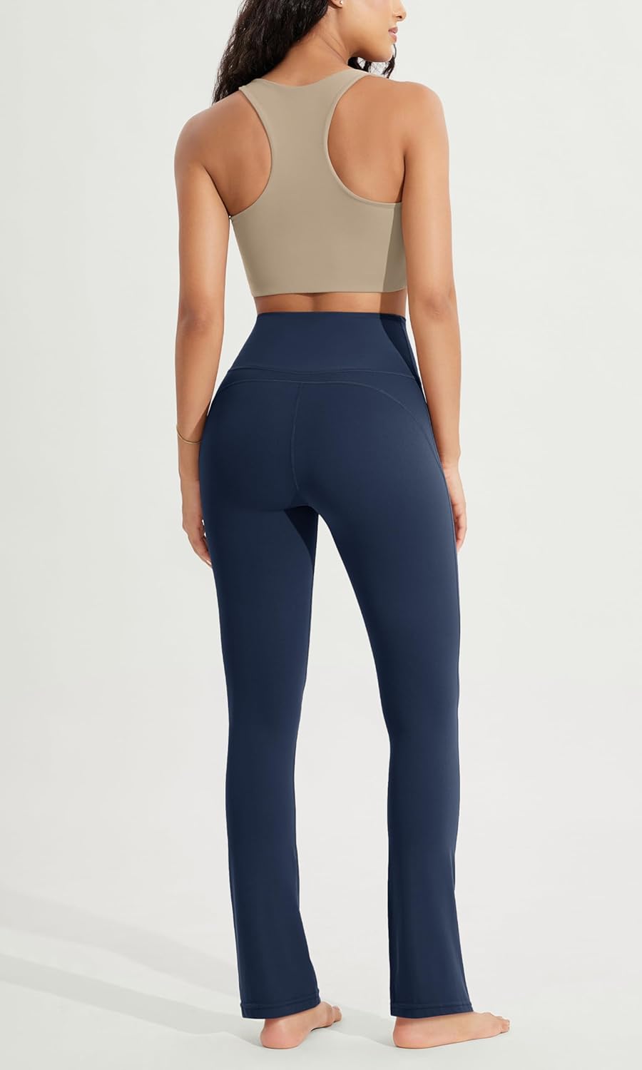 ODODOS Cloud Feeling Straight Leg Pants with Back Pocket for Women High Waist Casual Lounge Yoga Pants 28quot  30quot InseamNavy
