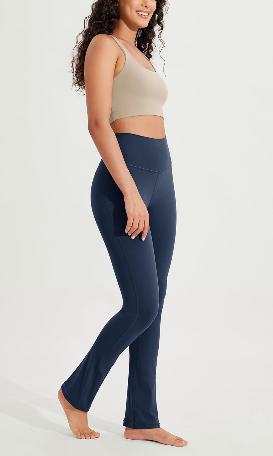 ODODOS Cloud Feeling Straight Leg Pants with Back Pocket for Women High Waist Casual Lounge Yoga Pants 28quot  30quot InseamNavy