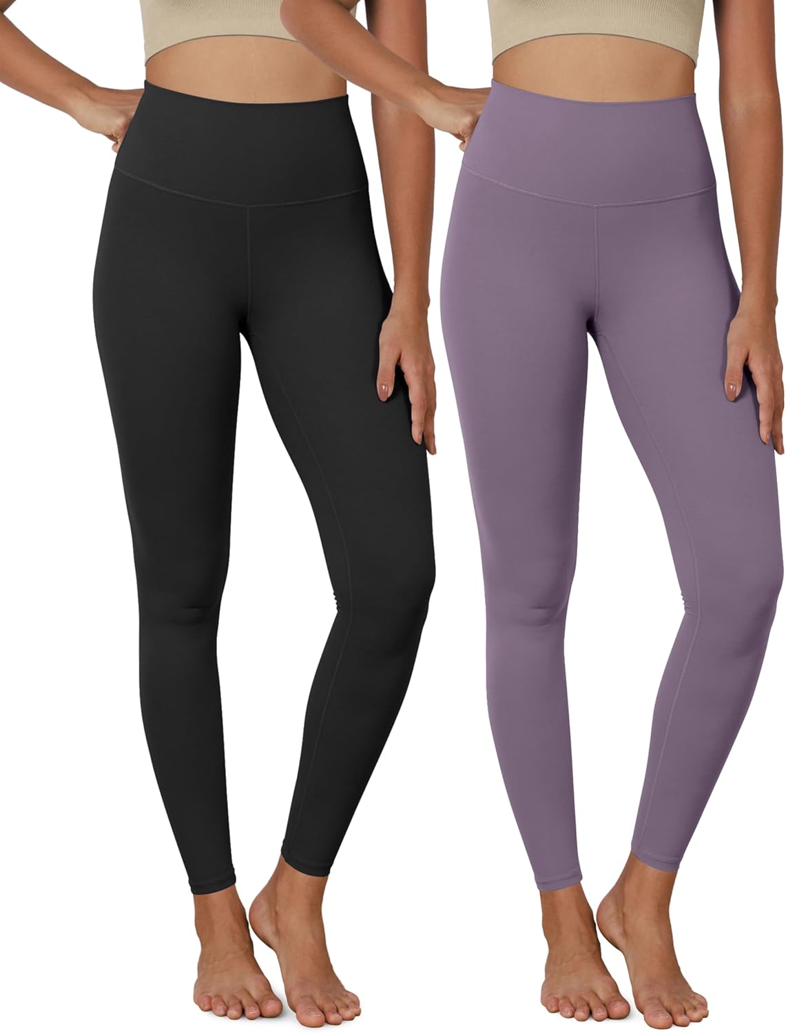 ODODOS ODCLOUD 2Pack Buttery Soft Lounge Yoga Leggings for Women 23quot  25quot 28quot High Waist Yoga PantsBlackash Violet