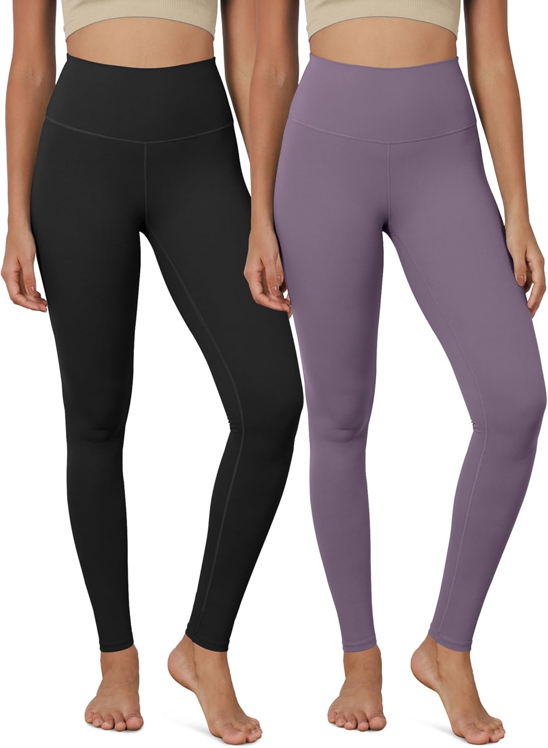 ODODOS ODCLOUD 2Pack Buttery Soft Lounge Yoga Leggings for Women 23quot  25quot 28quot High Waist Yoga PantsBlackash Violet