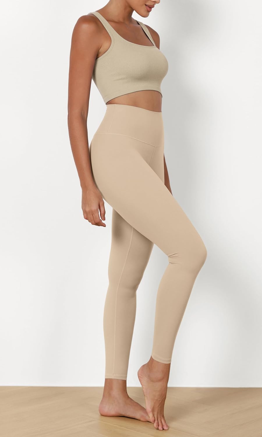 ODODOS ODCLOUD 2Pack Buttery Soft Lounge Yoga Leggings for Women 23quot  25quot 28quot High Waist Yoga PantsBlackbeige