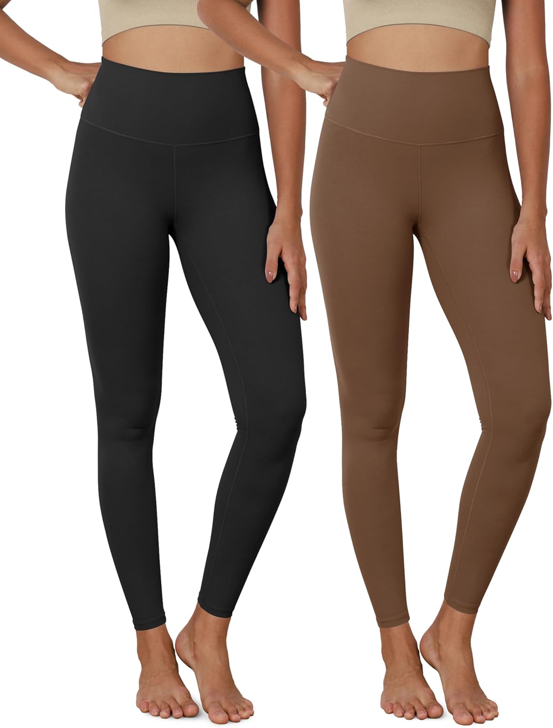 ODODOS ODCLOUD 2Pack Buttery Soft Lounge Yoga Leggings for Women 23quot  25quot 28quot High Waist Yoga PantsBlackbrunette