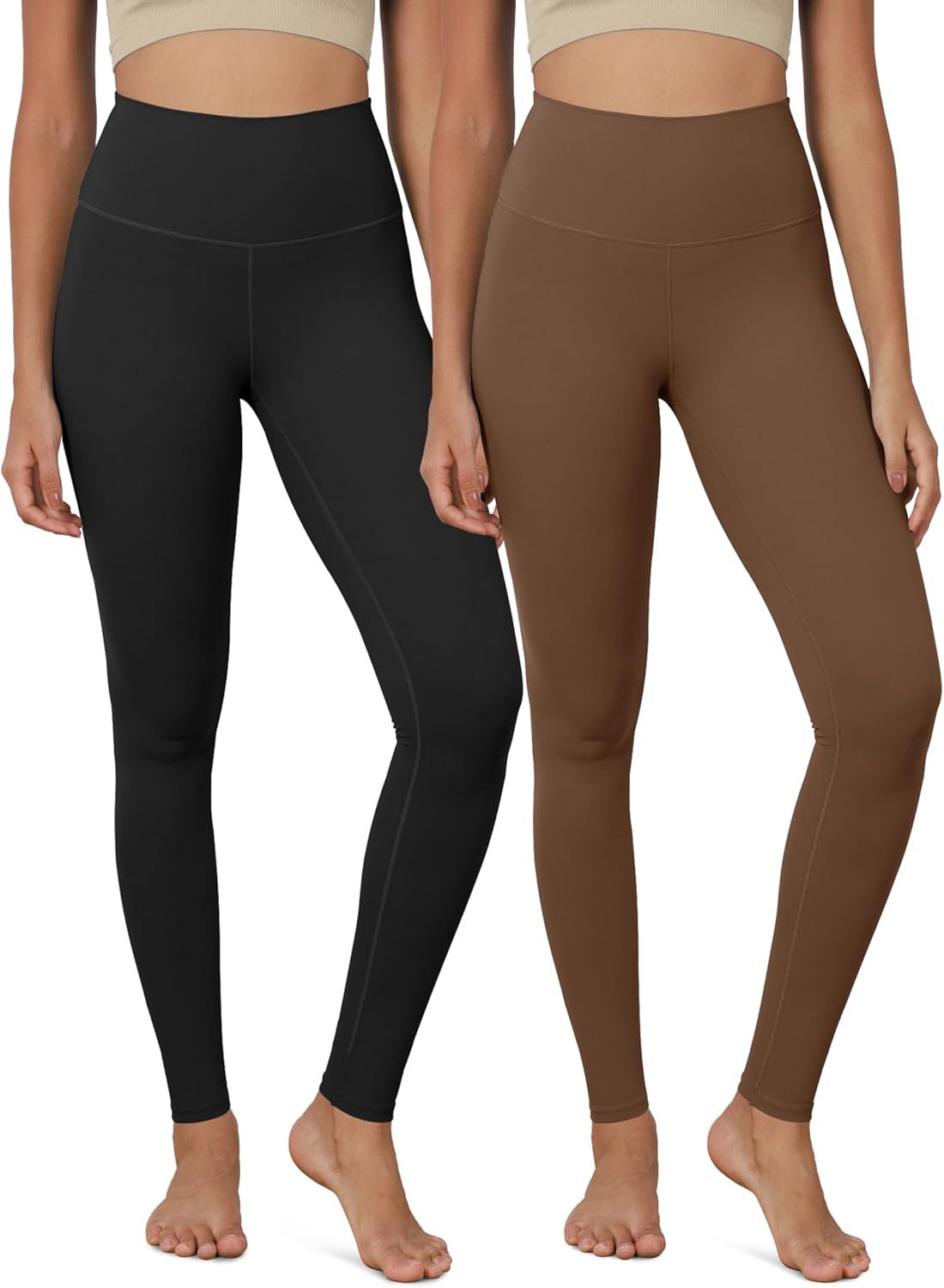 ODODOS ODCLOUD 2Pack Buttery Soft Lounge Yoga Leggings for Women 23quot  25quot 28quot High Waist Yoga PantsBlackbrunette