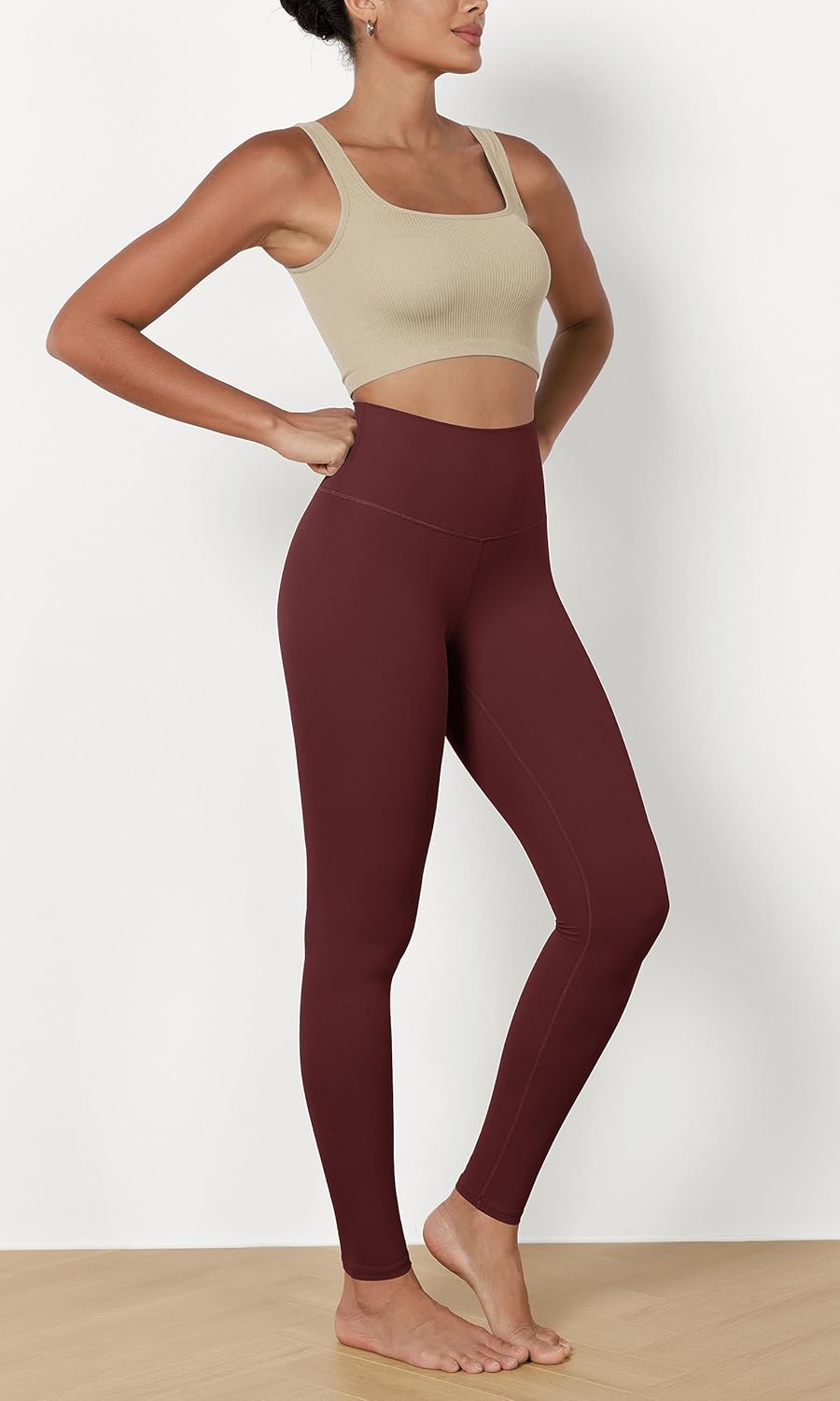 ODODOS ODCLOUD 2Pack Buttery Soft Lounge Yoga Leggings for Women 23quot  25quot 28quot High Waist Yoga PantsBlackburgundy