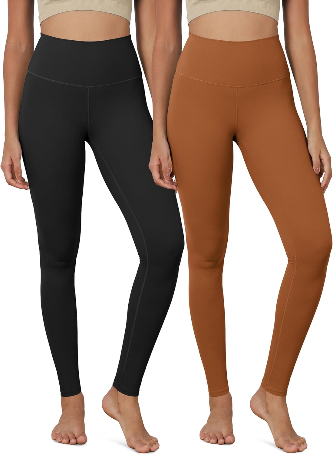 ODODOS ODCLOUD 2Pack Buttery Soft Lounge Yoga Leggings for Women 23quot  25quot 28quot High Waist Yoga PantsBlackcaramel