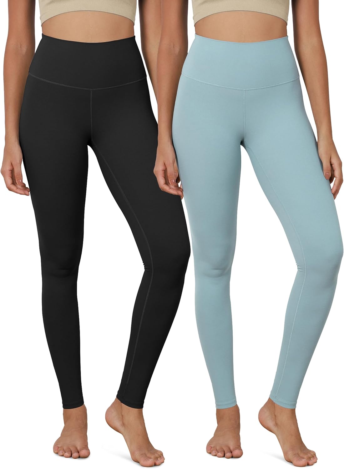 ODODOS ODCLOUD 2Pack Buttery Soft Lounge Yoga Leggings for Women 23quot  25quot 28quot High Waist Yoga PantsBlackchambray
