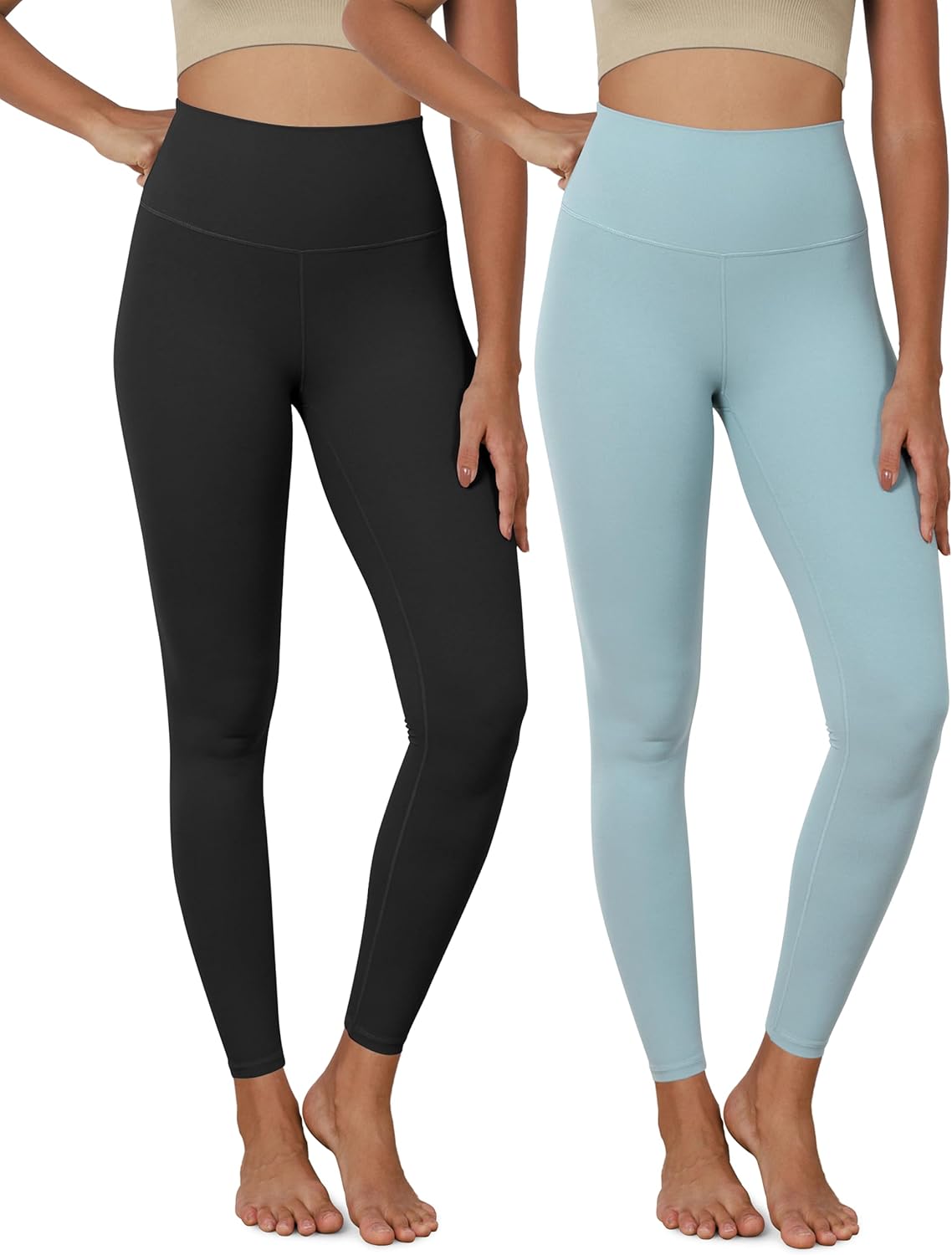 ODODOS ODCLOUD 2Pack Buttery Soft Lounge Yoga Leggings for Women 23quot  25quot 28quot High Waist Yoga PantsBlackchambray