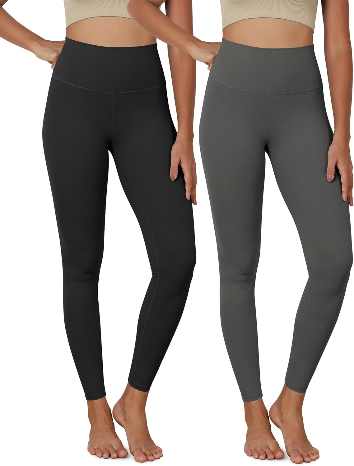 ODODOS ODCLOUD 2Pack Buttery Soft Lounge Yoga Leggings for Women 23quot  25quot 28quot High Waist Yoga PantsBlackcharcoal