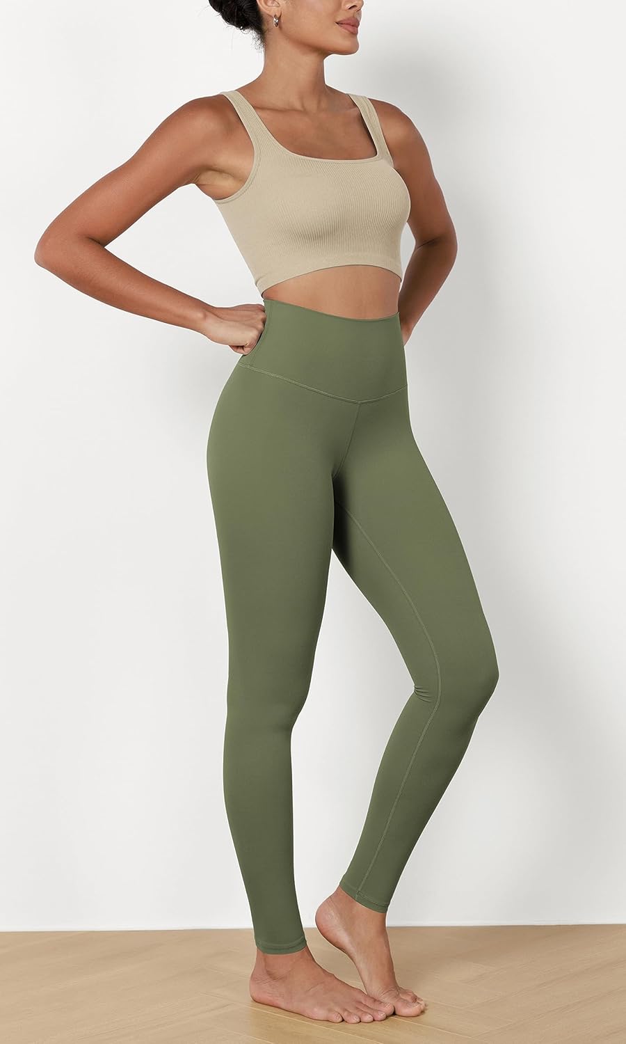 ODODOS ODCLOUD 2Pack Buttery Soft Lounge Yoga Leggings for Women 23quot  25quot 28quot High Waist Yoga PantsBlackdark Olive