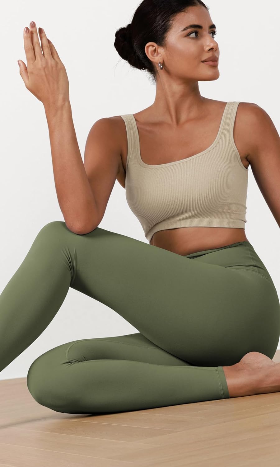 ODODOS ODCLOUD 2Pack Buttery Soft Lounge Yoga Leggings for Women 23quot  25quot 28quot High Waist Yoga PantsBlackdark Olive