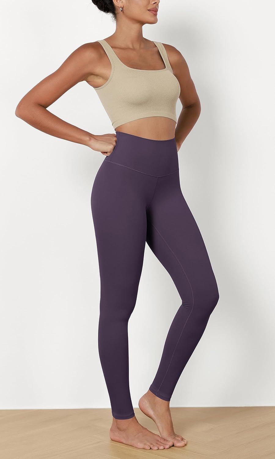 ODODOS ODCLOUD 2Pack Buttery Soft Lounge Yoga Leggings for Women 23quot  25quot 28quot High Waist Yoga PantsBlackdark Purple