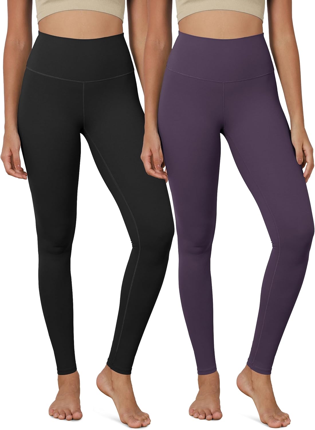 ODODOS ODCLOUD 2Pack Buttery Soft Lounge Yoga Leggings for Women 23quot  25quot 28quot High Waist Yoga PantsBlackdark Purple