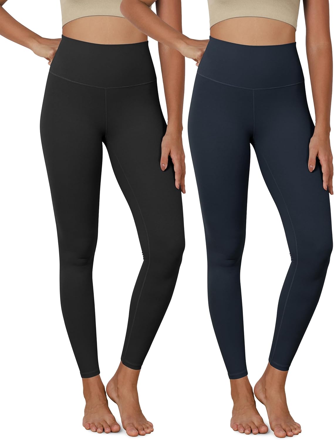 ODODOS ODCLOUD 2Pack Buttery Soft Lounge Yoga Leggings for Women 23quot  25quot 28quot High Waist Yoga PantsBlackdeep Navy