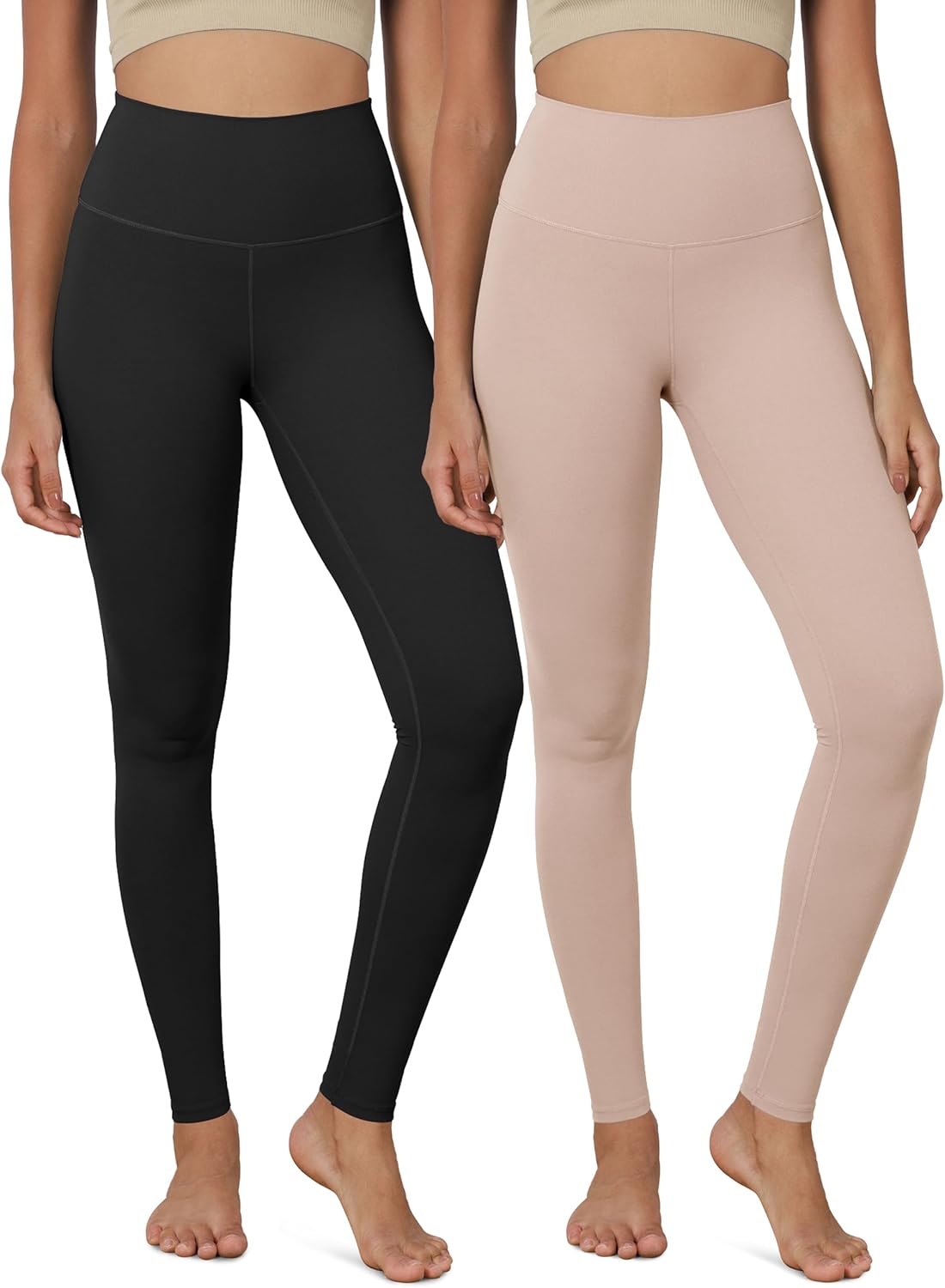 ODODOS ODCLOUD 2Pack Buttery Soft Lounge Yoga Leggings for Women 23quot  25quot 28quot High Waist Yoga PantsBlackdusty Pink