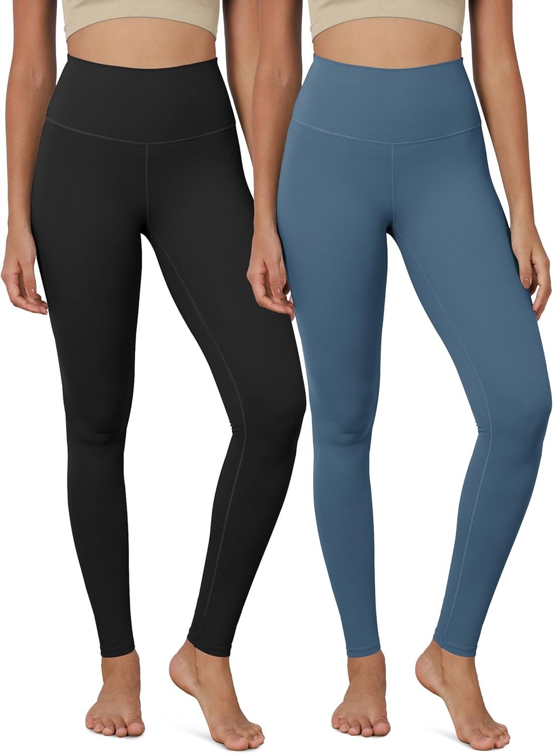 ODODOS ODCLOUD 2Pack Buttery Soft Lounge Yoga Leggings for Women 23quot  25quot 28quot High Waist Yoga PantsBlackink Blue