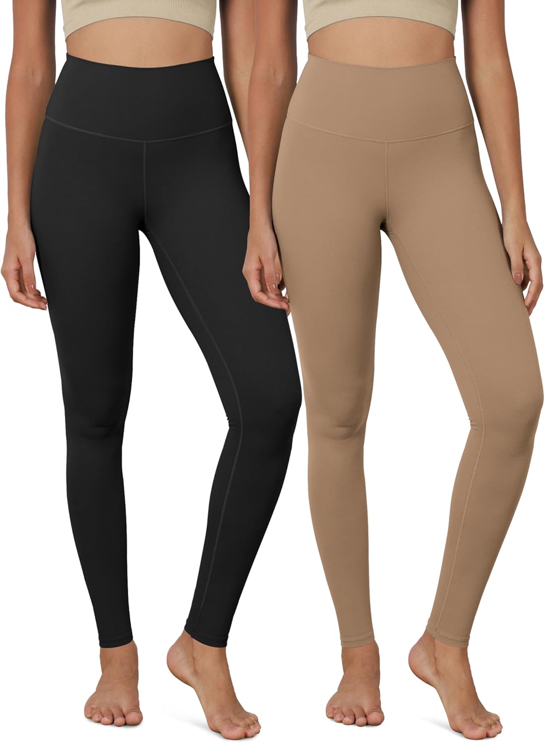 ODODOS ODCLOUD 2Pack Buttery Soft Lounge Yoga Leggings for Women 23quot  25quot 28quot High Waist Yoga PantsBlacklight Brown