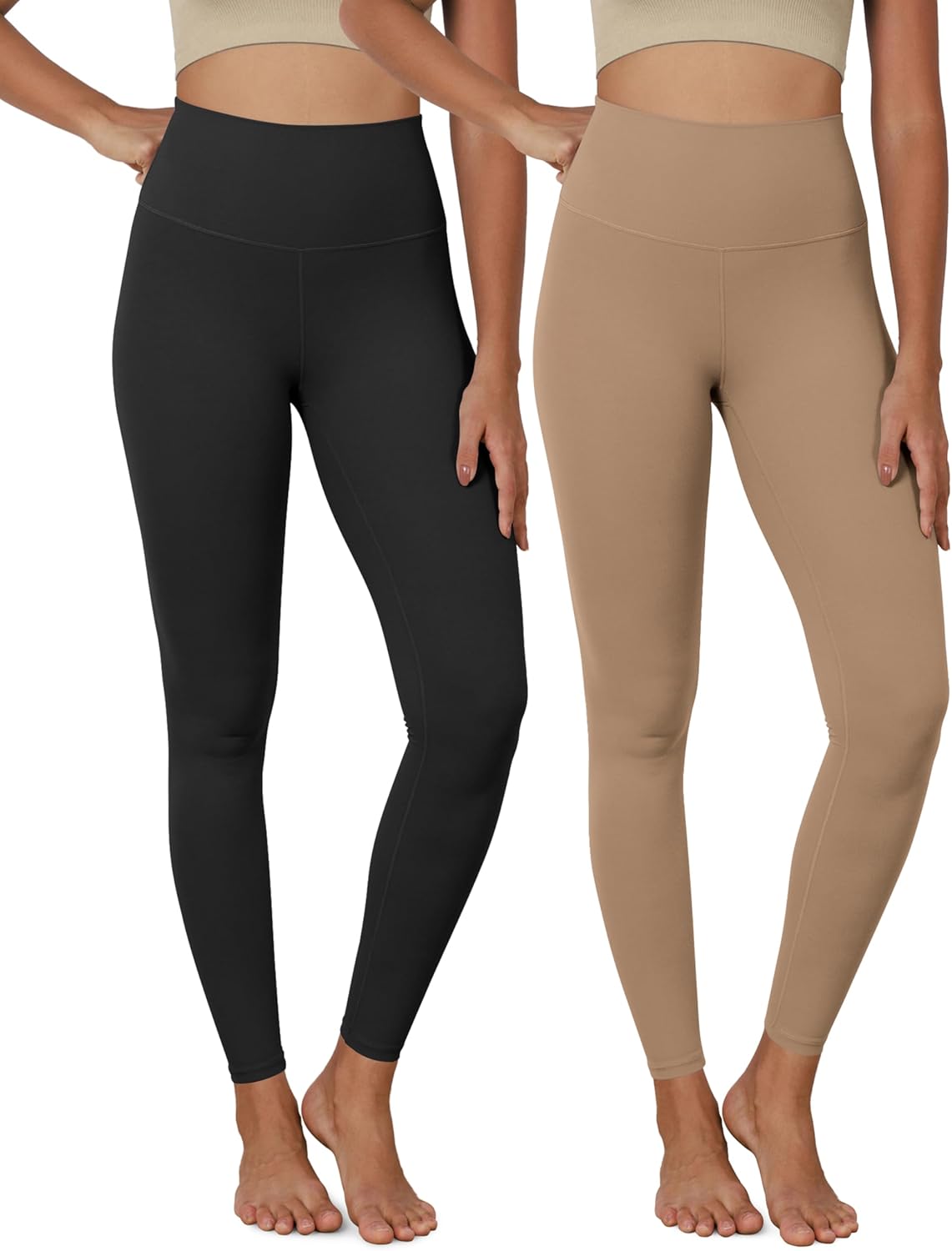 ODODOS ODCLOUD 2Pack Buttery Soft Lounge Yoga Leggings for Women 23quot  25quot 28quot High Waist Yoga PantsBlacklight Brown