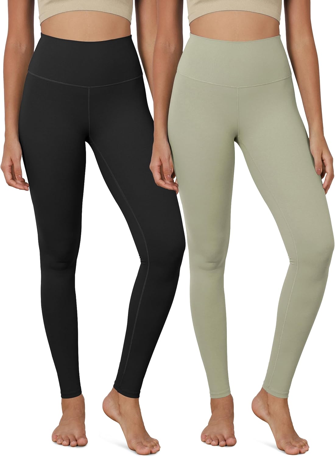 ODODOS ODCLOUD 2Pack Buttery Soft Lounge Yoga Leggings for Women 23quot  25quot 28quot High Waist Yoga PantsBlacklime Stone