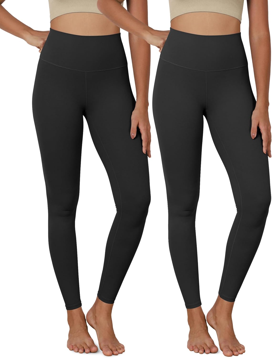 ODODOS ODCLOUD 2Pack Buttery Soft Lounge Yoga Leggings for Women 23quot  25quot 28quot High Waist Yoga PantsBlackonyx Black Grey